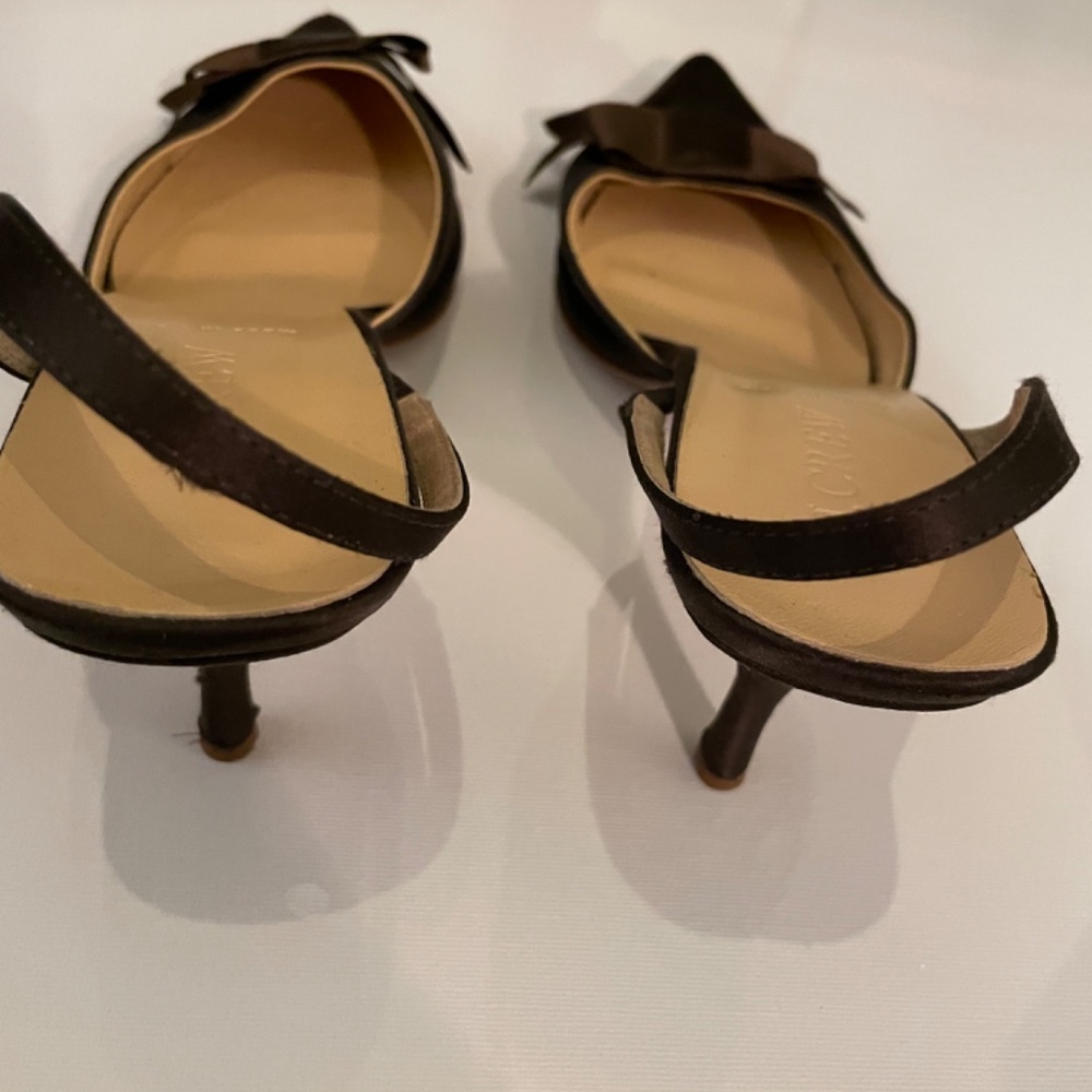 J. Crew Brown Satin Bow kitten heels - Picture 3 of 6